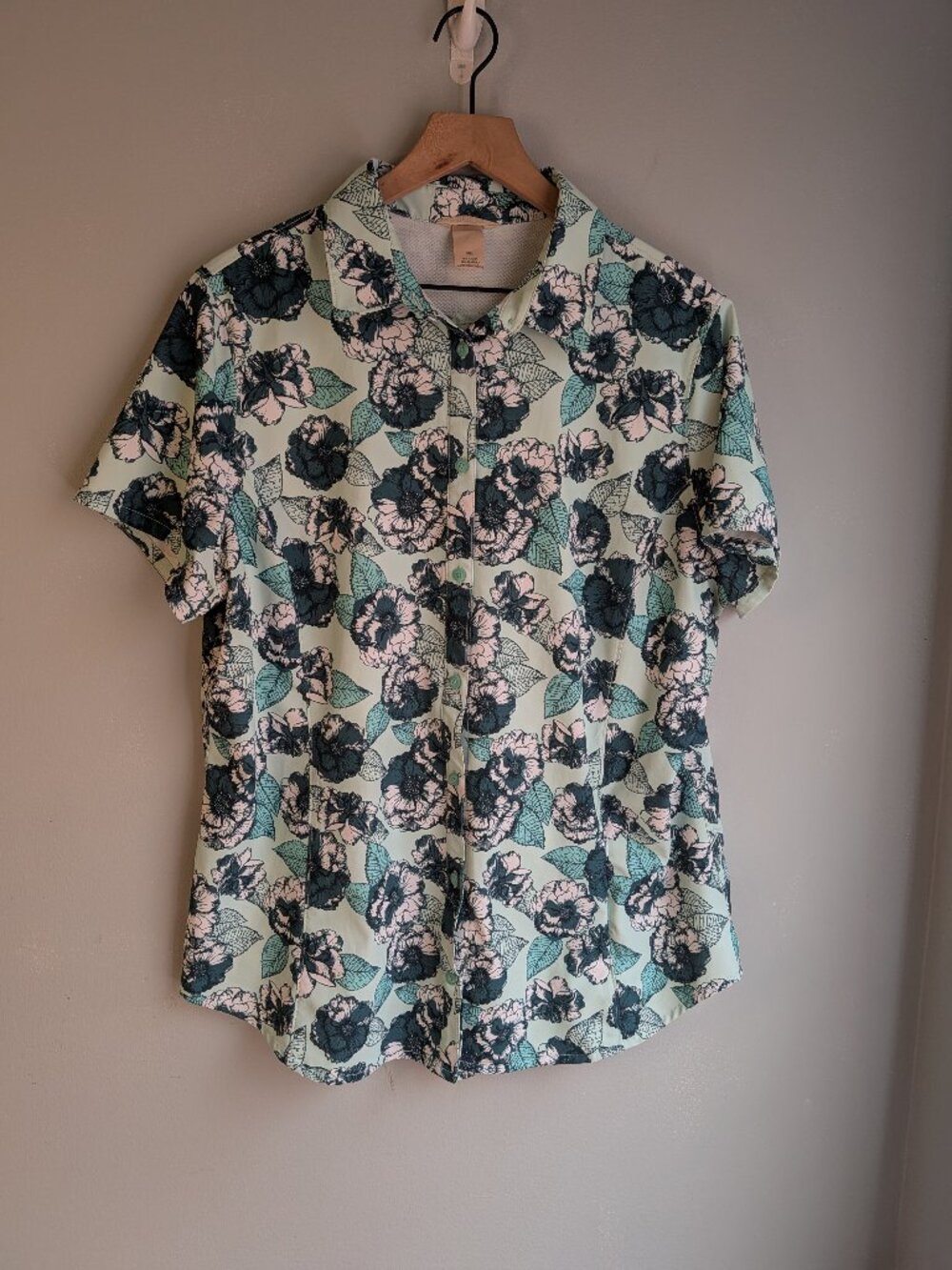 Duluth Trading Sidewinder Gardening Shirt Women's Size XL Floral Short Sleeve